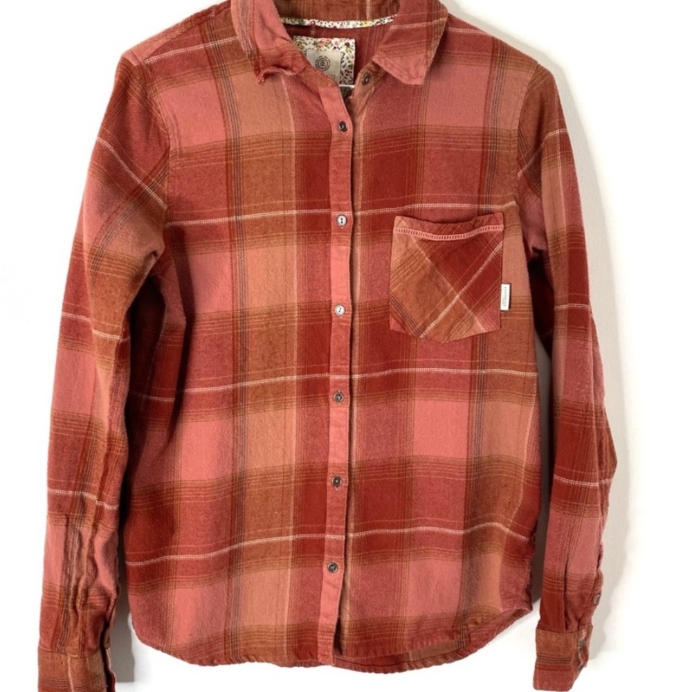 Element Men's Rust Plaid Button-Down Shirt